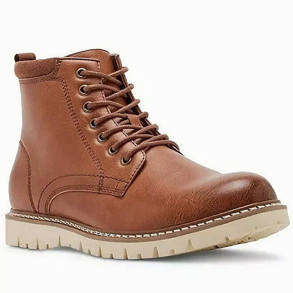New w/o Box Steve Madden Men's P Bowery Faux Leather Side-Zip Chukka Boot Size 9